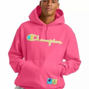 champion mens pink hoodie